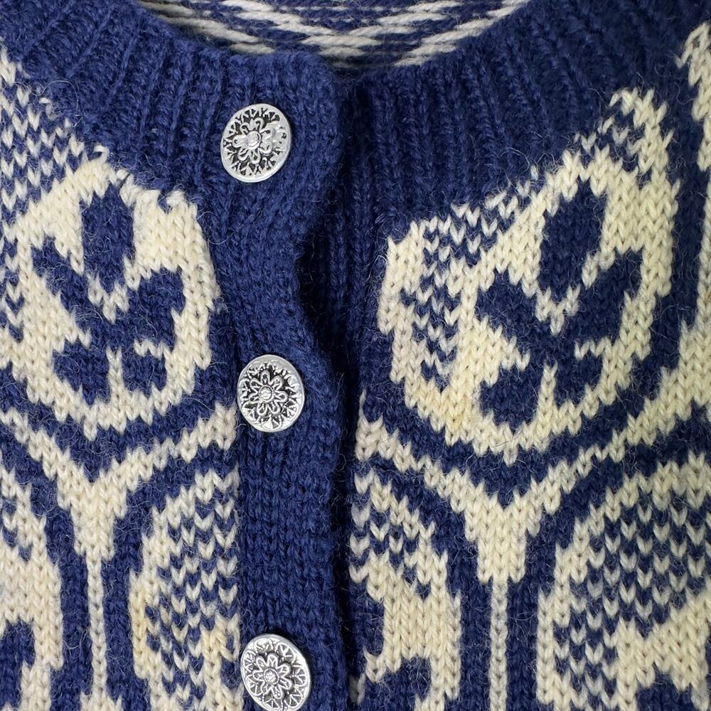 Vintage Norwegian Wool Fair Isle Cardigan - Picture 5 of 10